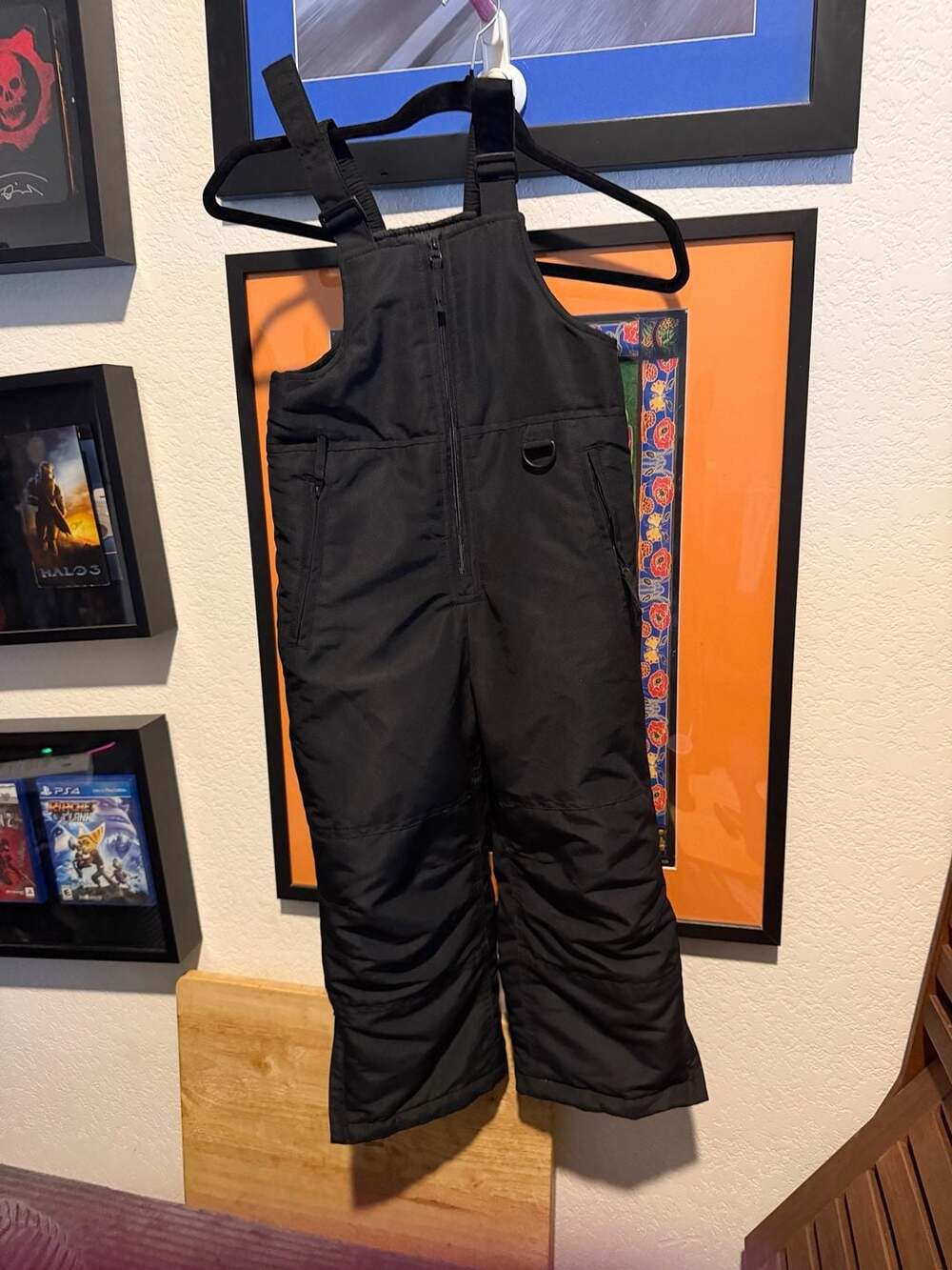 Athletech Youth Insulated Snow Bib Ski Overalls Black Size 6/7